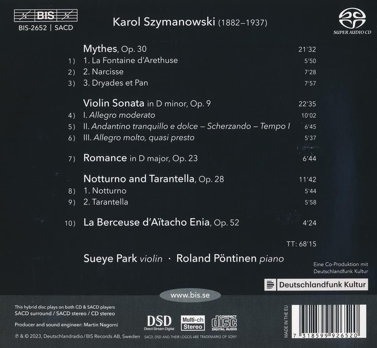 Szymanowski: Mythes: Music for Violin & Piano