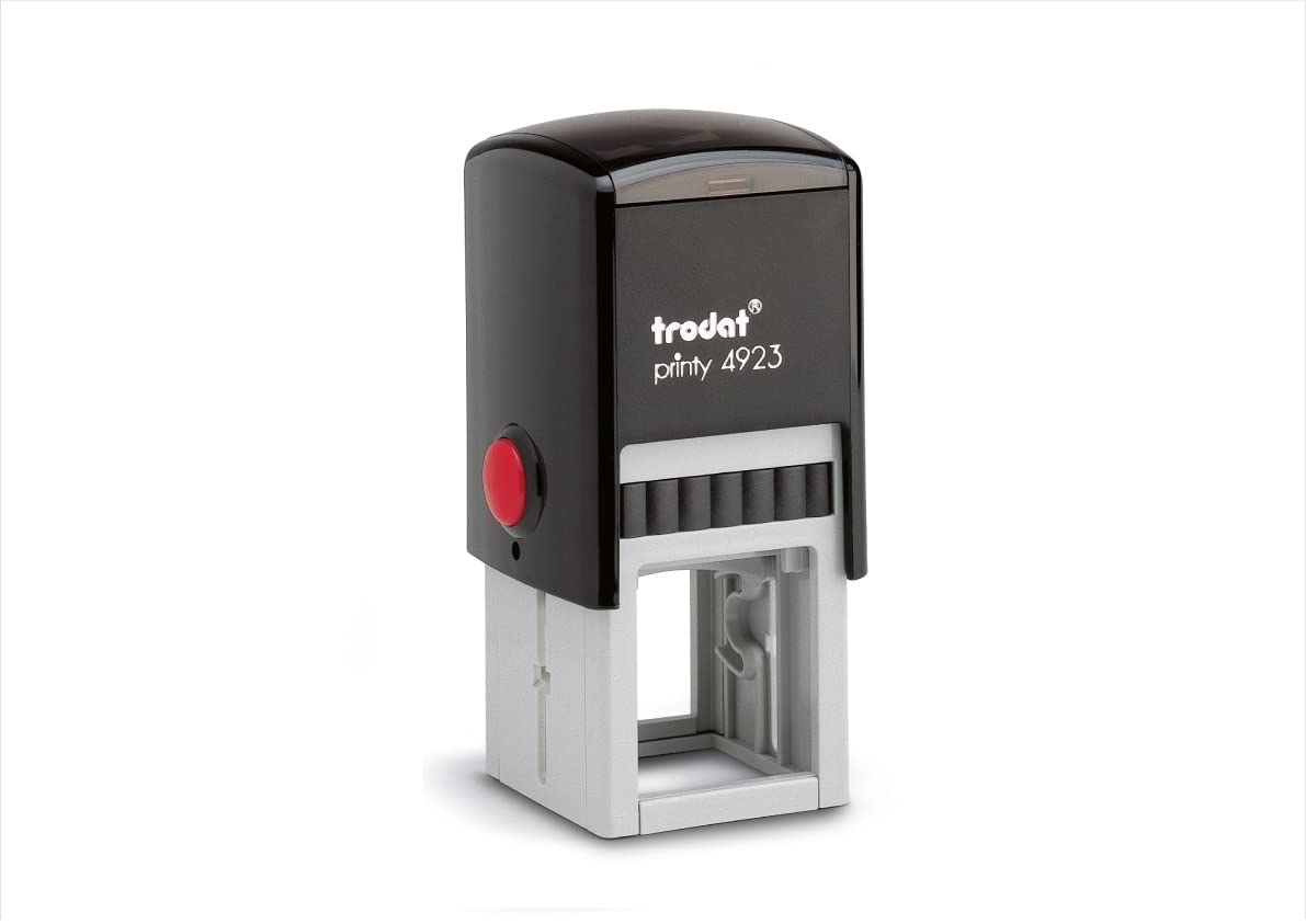 Trodat Printy 4923 -Self Inking Stamp - Customizable Stamp - 6 lines - Textplate Dimensions 30 x 30 mm (Noir - Black