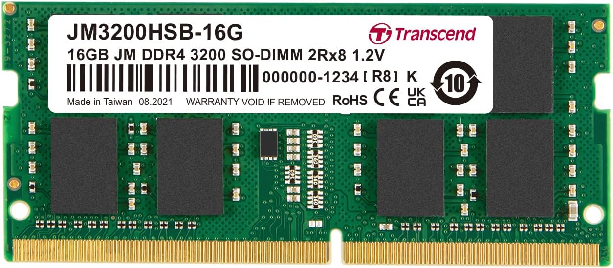Transcend DDR4 DRAM Module (JetRam) 3200 Mbps 16GB (JM3200HSB-16G