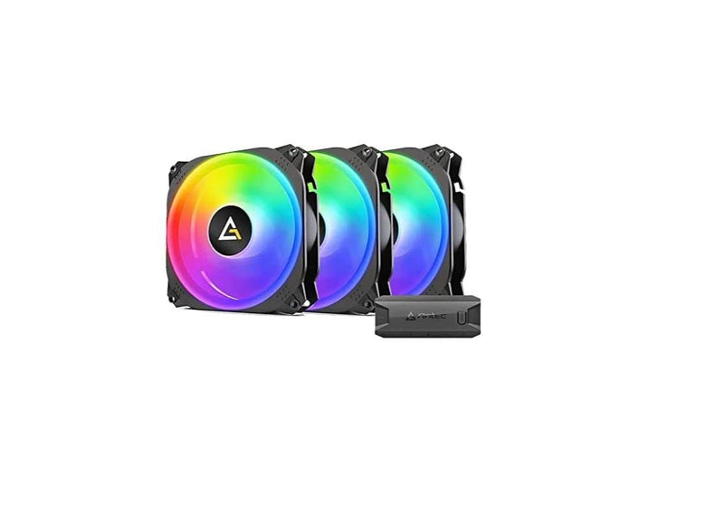 Antec Prizm X 120 ARGB PWM 12cm Case Fans x3, Hydraulic Bearing, 500-2000 RPM, Dual-Ring, Fan Controller Included