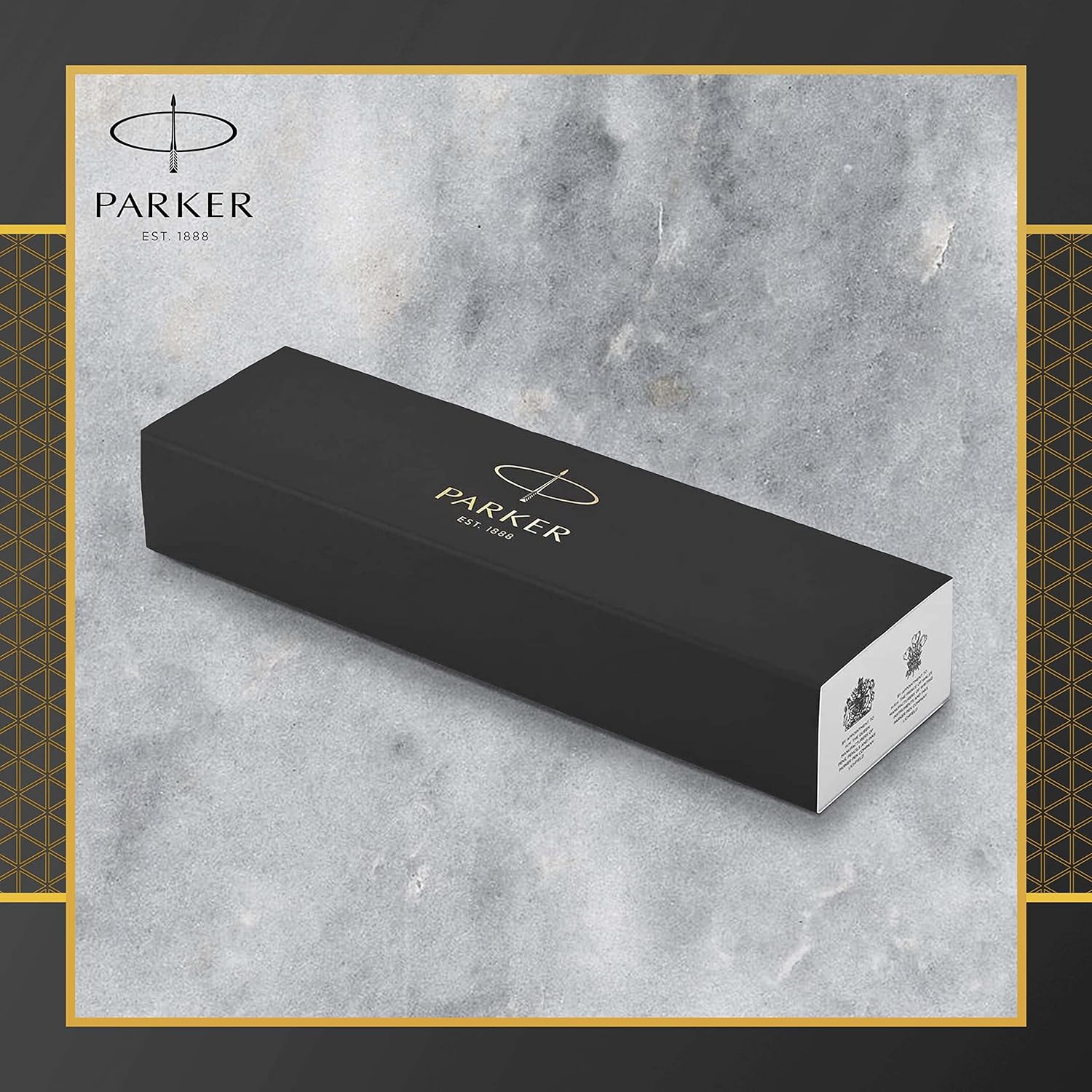 Parker IM Ballpoint Pen | Premium Black | Medium Point Blue Ink | Gift Box Premium Black Golden Trim Ballpoint