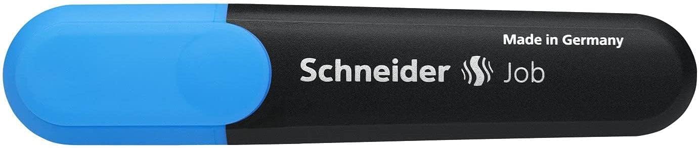 SCHNEIDER Pack of 10 Job Bevelled Tip Refillable Highlighters 1-5mm Blue
