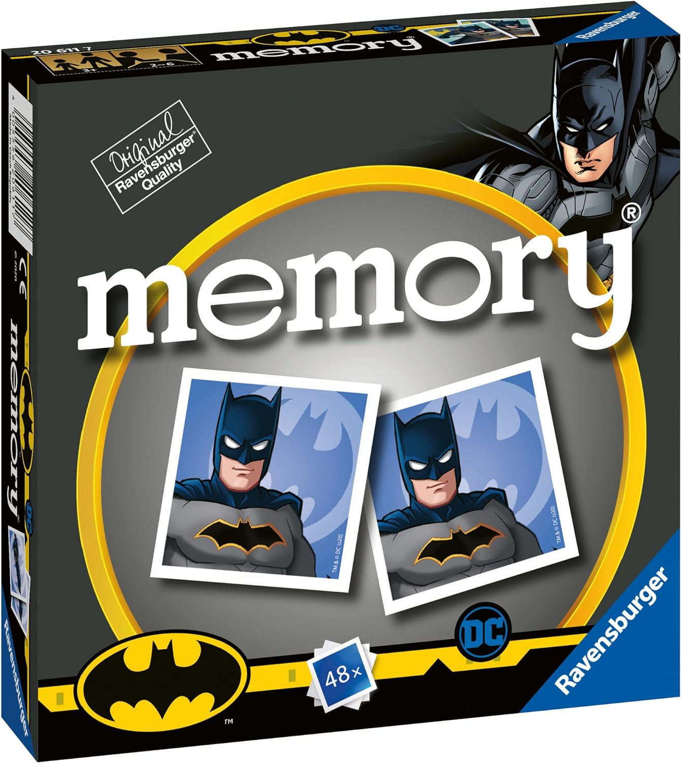 Ravensburger DC Batman Mini Memory Game-Matching Picture Snap Pairs for Kids Age 3 Years Up - Educational Todder Toy