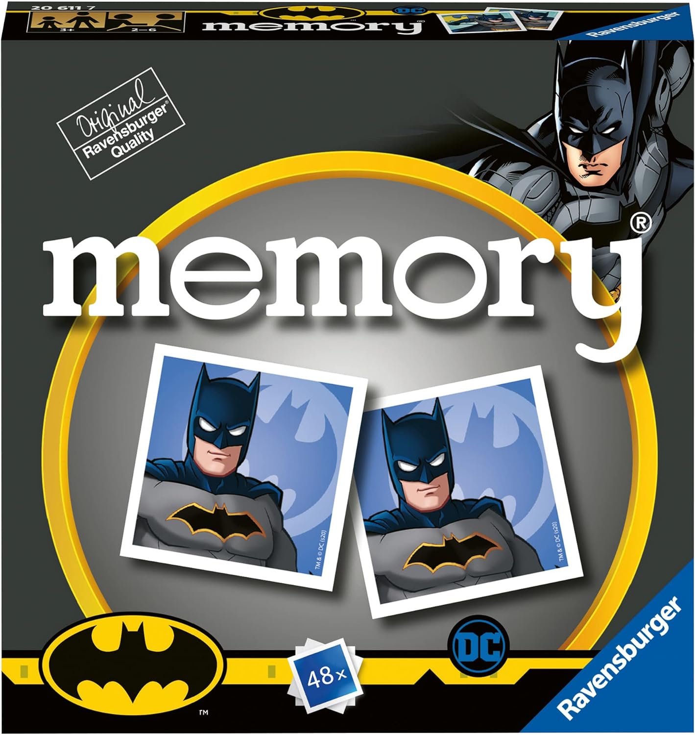 Ravensburger DC Batman Mini Memory Game-Matching Picture Snap Pairs for Kids Age 3 Years Up - Educational Todder Toy