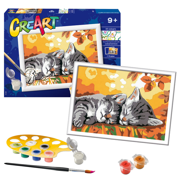 Ravensburger CreArt Autumn Kitties Paint By Numbers for Children - Painting Arts and Crafts Kits for Ages 9 Years Up