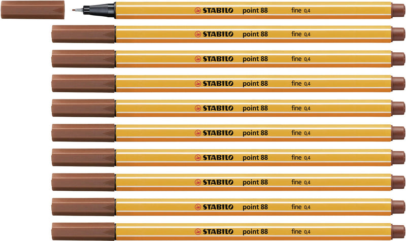 Fineliner - STABILO point 88 - Pack of 10 - Sanguine