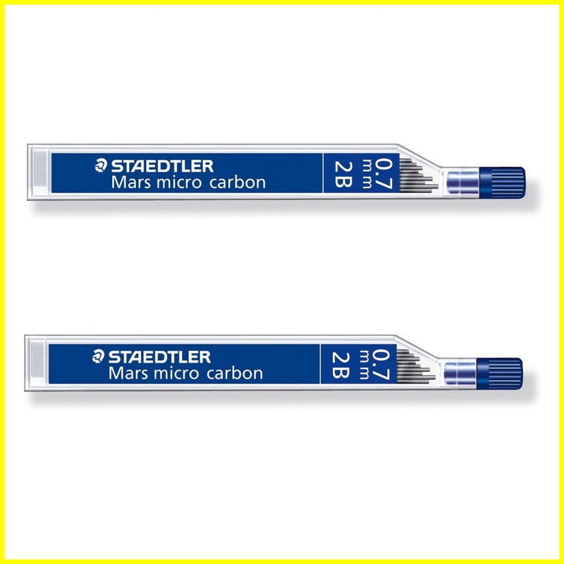 STAEDTLER Mars micro carbon 250 0.7mm 2B - Pencil lead refills - 2 Tubes / Packs (24 Leads) 2Baa