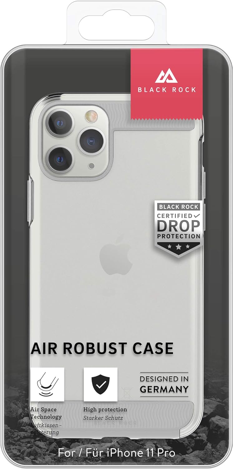 Black Rock"Air Robust" Case (for Apple iPhone 11 Pro, Perfect Protection, Slim Design, Polycarbonate, Termoplastic Polyurethane (PUT) Transparent