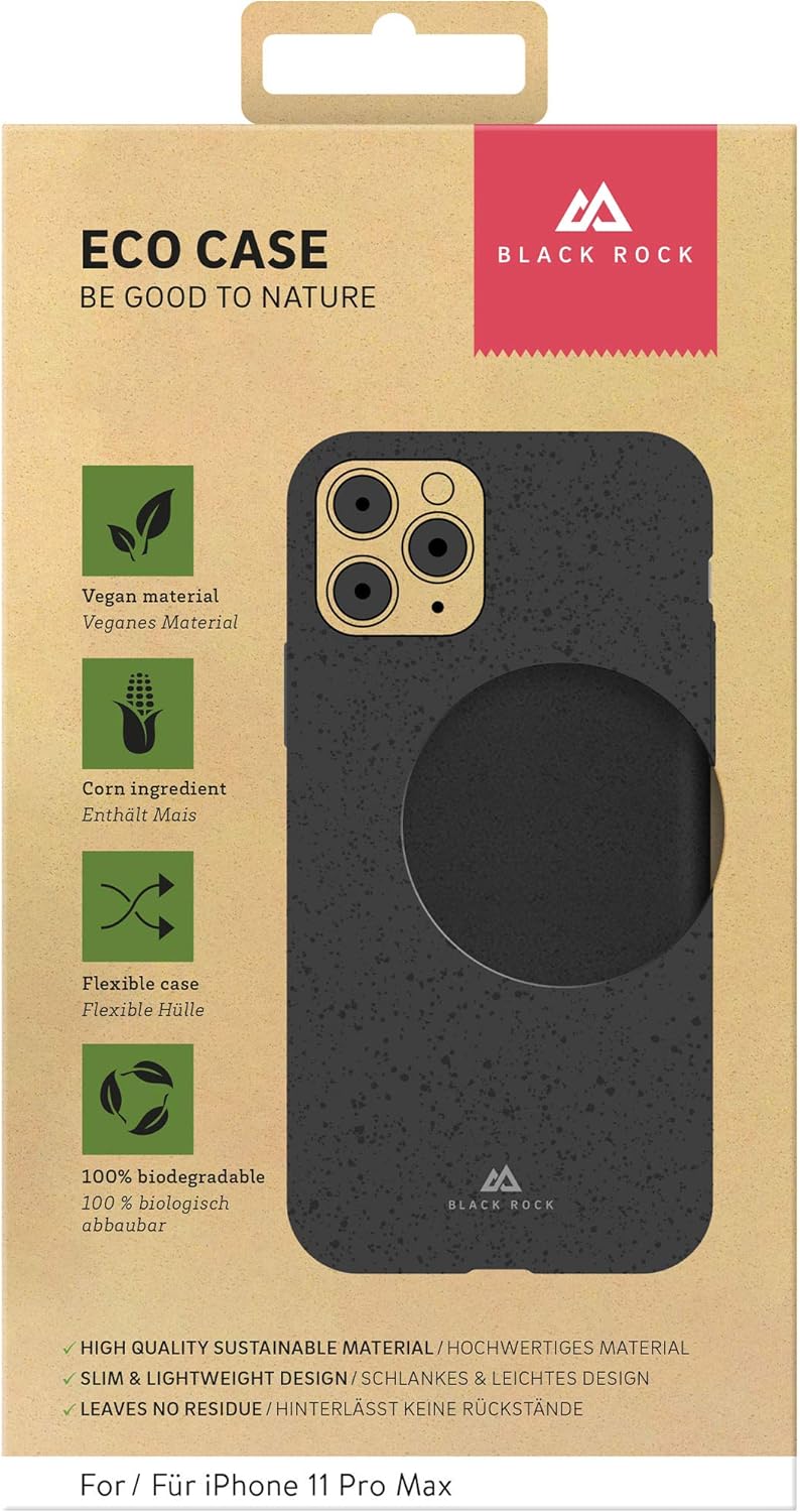 Black Rock"Eco" Protective Case for Apple iPhone 11 Pro Max Slim Design Polycarbonate Ideal Protection 180 Degree Protection Black