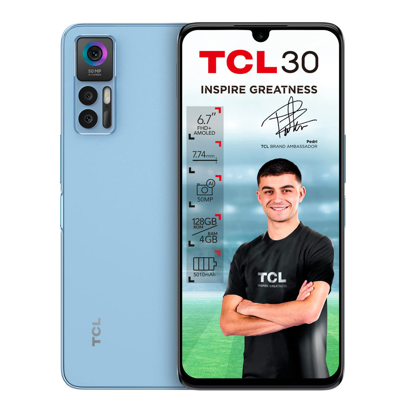 TCL 30 - Smartphone 64GB, 4GB RAM, Dual Sim, Muse Blue