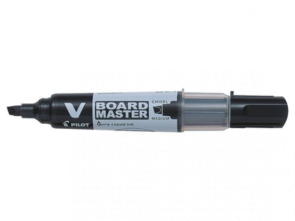 Pilot Begreen Recycled V Board Master Whiteboard Marker Chisel 2.2 - 5.2 mm Tip - Black, Box of 10