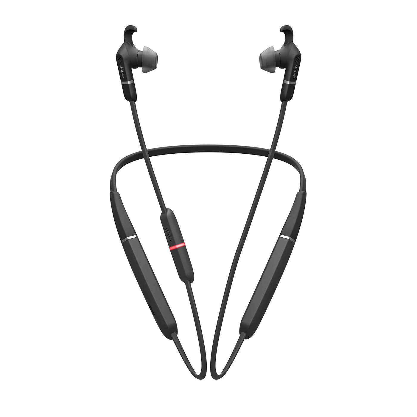 Jabra Evolve 65e In-Ear Headphones – Unified Communications Optimised Active Noise Cancelling Bluetooth Earbuds with Neckband for Wireless Calls, Music and Vibrating Alerts – black Black In-Ear All platforms