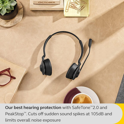 Jabra Engage 55 Replacement Mono Wireless Headset - Noise-Cancelling Microphone, Hearing Protection - Black