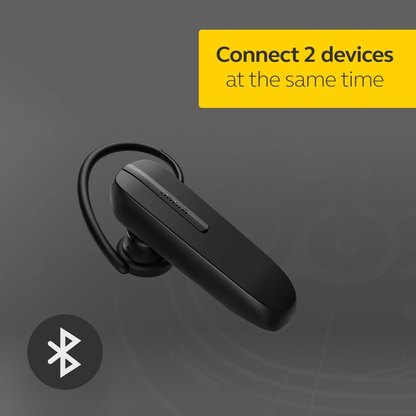 Jabra Talk 5 Mono In-Ear Headset – Wireless and Clear Calls - Simple Pairing with Mobile Devices – Long Lasting Battery up to 11 Hours on a Single Charge - Black Black Talk 5