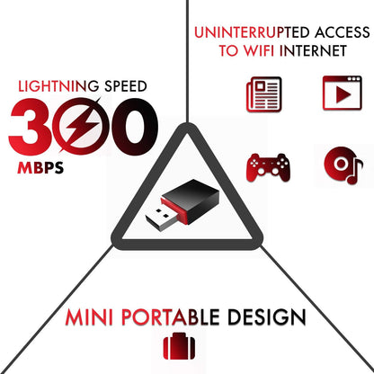 TENDA 300 Mbps U3 Wireless USB Network Interface Card,Black
