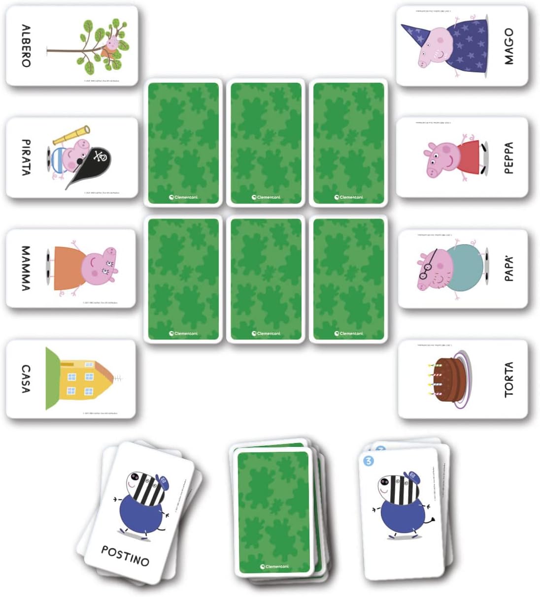 Clementoni - Sapientino Peppa Pig-Words, nomenclature tags-Educational Game 3 Years to Learn to Speak, Language Development-Made in Italy, Multicolor, 16349