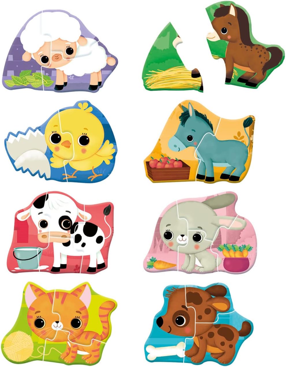 Clementoni 16410 Sapientino Baby Puppies on The Farm-Educational 1 Year (English Version), Montessori Games, Made in Italy, Multi-Coloured