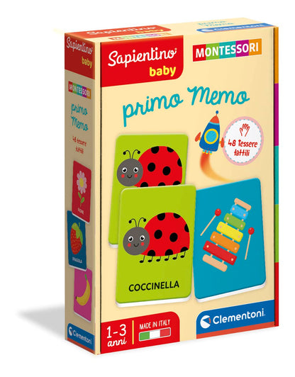 Clementoni 16432 Sapientino Baby First Memo-1 Year Educational, Montessori Flashcards, Memory Game-Made in Italy, English