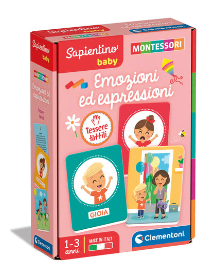 Clementoni 16435 Sapientino Baby Emozioni and Expression Educational Game 1 Year Flashcards Montessori Made in Italy Italian Emotions and expressions