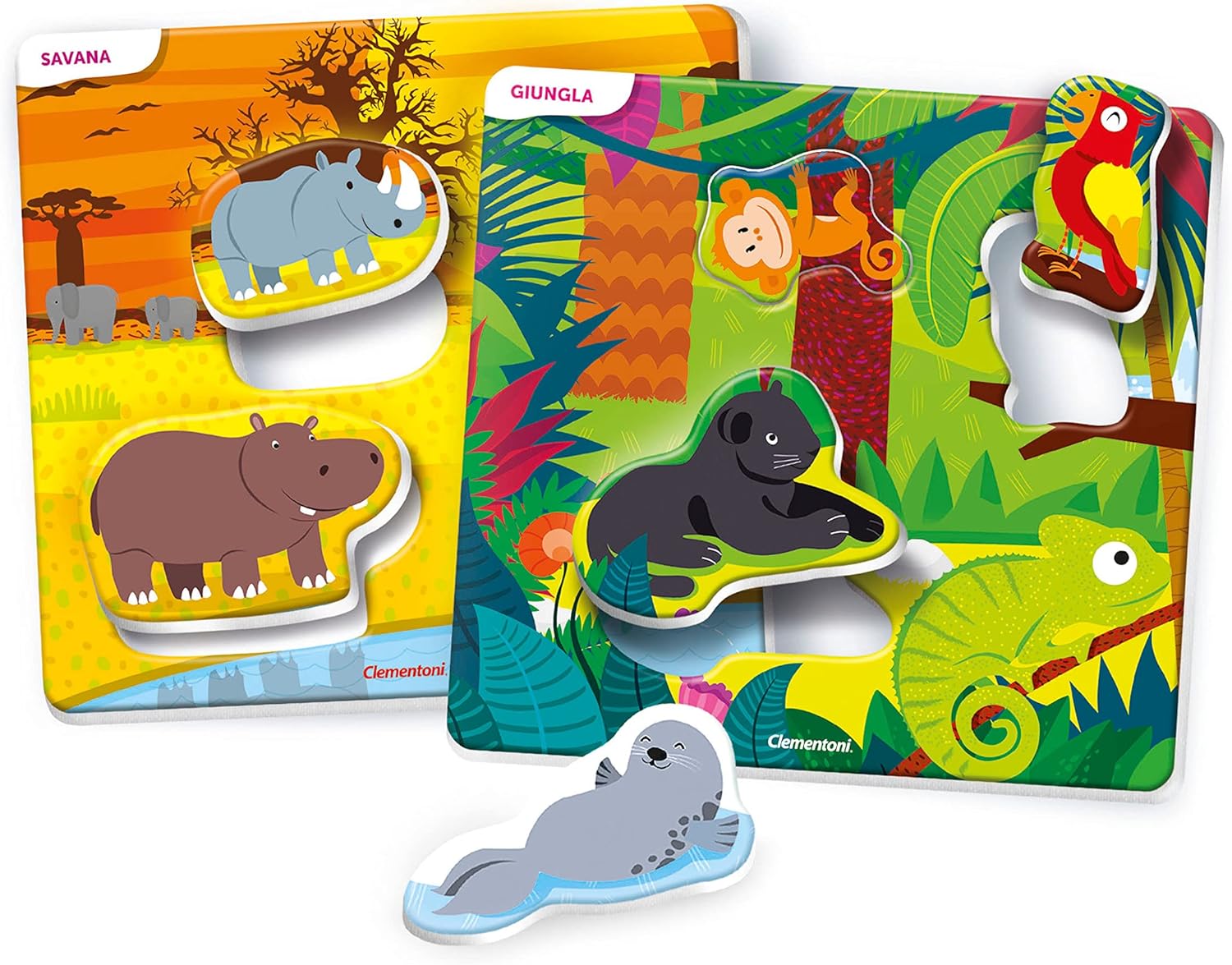 Clementoni - Sapientino-Dove Live-Educational Game 3 Years, Animal Flashcards-Made in Italy, Italian Color, 16786