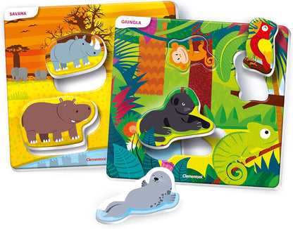 Clementoni - Sapientino-Dove Live-Educational Game 3 Years, Animal Flashcards-Made in Italy, Italian Color, 16786