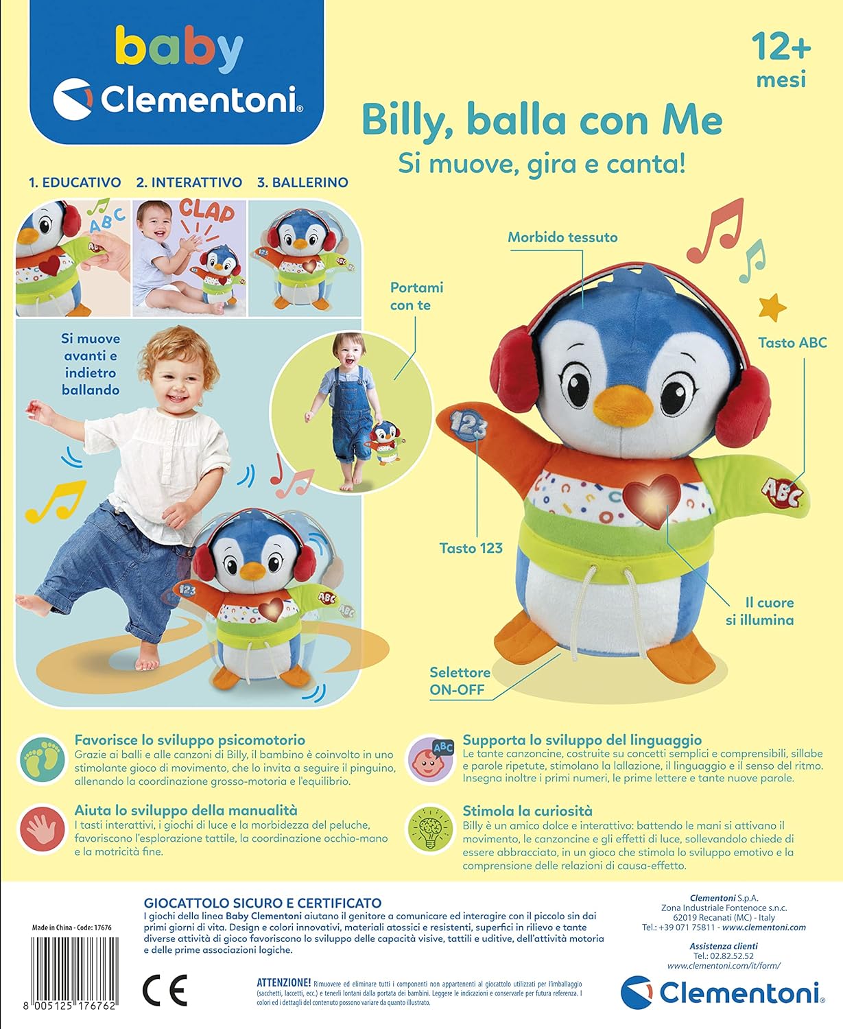 Clementoni: Baby - Billy Balla Con Me Pinguino Ballerino