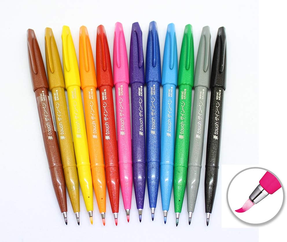 Pentel Brush Sign Pen 10 pieces