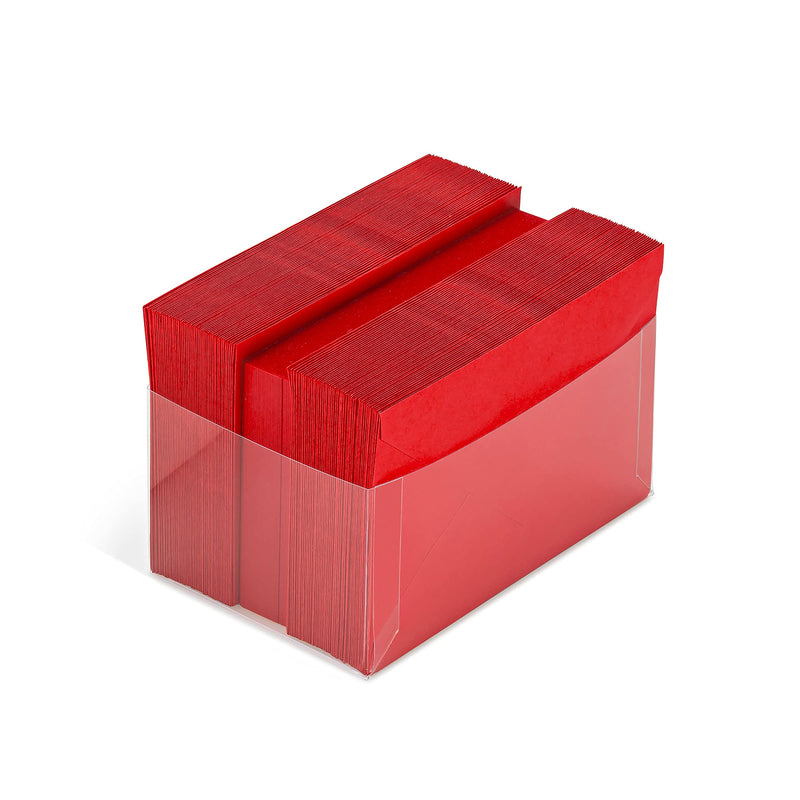 confezione 100 Buste + cartoncini Colore Rosso
