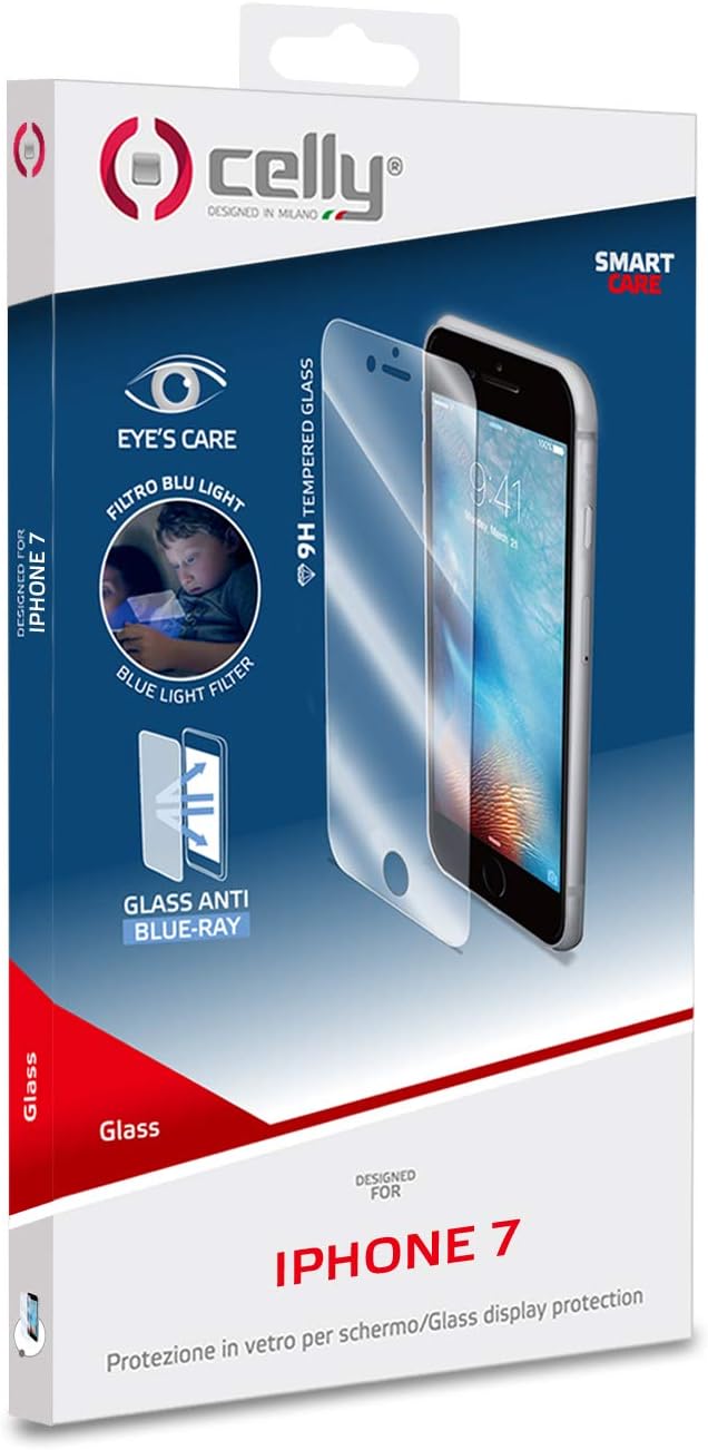 Celly Protective Antiblueray Glass Screen Protector for iPhone 7 - Transparent