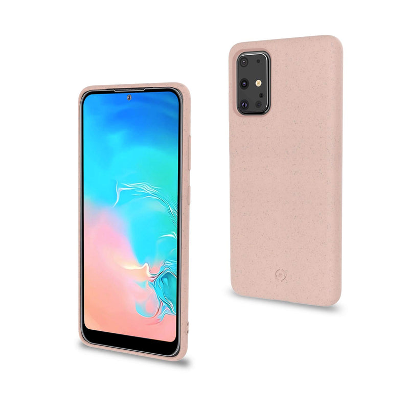 Celly Eco-Friendly Samsung Galaxy S20+ Case, Biodegradable Plant Fibers Case with Integral Anti-Slip Protection and Soft Texture, Pink