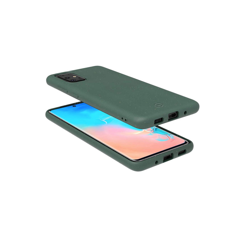 Celly Eco-Friendly Samsung Galaxy S20+ Case, Biodegradable Plant Fibers Case with Integral Anti-Slip Protection and Soft Texture, Green