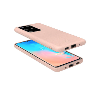Celly Eco-Friendly Samsung Galaxy S20 Ultra Case, Biodegradable Plant Fibers Case with Integral Anti-Slip Protection and Soft Texture, Pink
