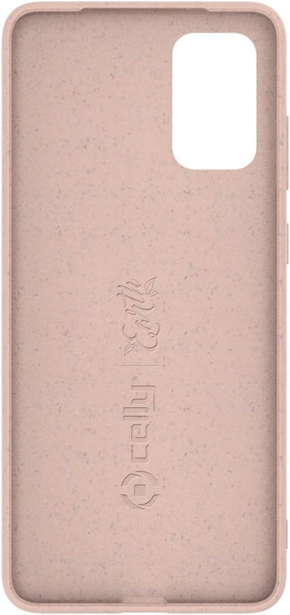 Celly Eco-Friendly Samsung Galaxy S20 Case, Biodegradable Plant Fibres Case with Integral Protection Anti-Slip and Soft Texture, Pink