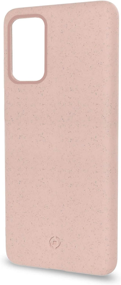 Celly Eco-Friendly Samsung Galaxy S20 Case, Biodegradable Plant Fibres Case with Integral Protection Anti-Slip and Soft Texture, Pink