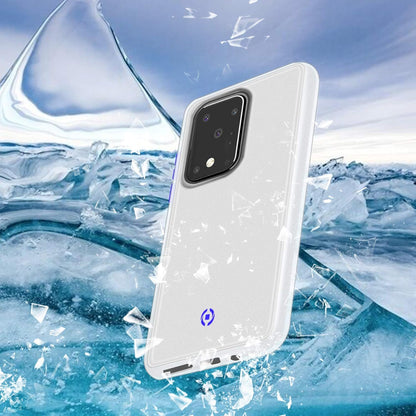 Celly GLACIER991WH Case for Samsung Galaxy S20 Ultra with Glacier Non-Slip Protective Cover and Translucent Matte Cover and Coloured Buttons White