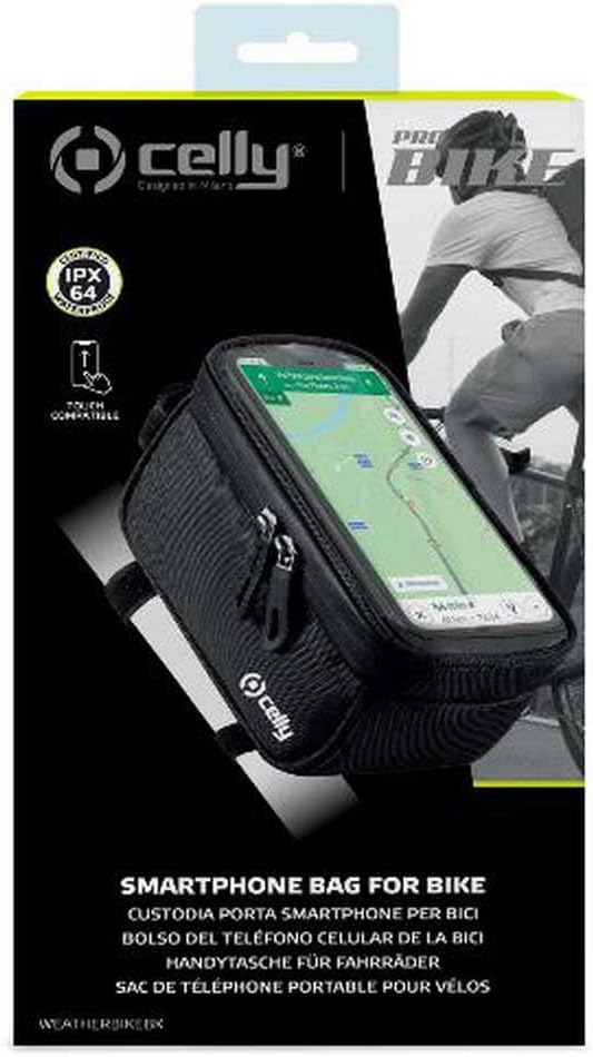 Celly WEATHERBIKEBK mobile phone case 17 cm (6.7") Pouch case Black
