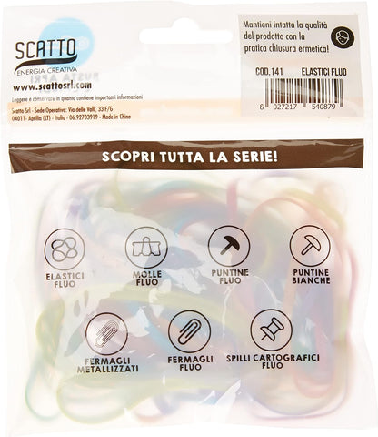 Scatto 8027217540879 Coloured Elastics Envelope, 50 x 3 mm, 40 g