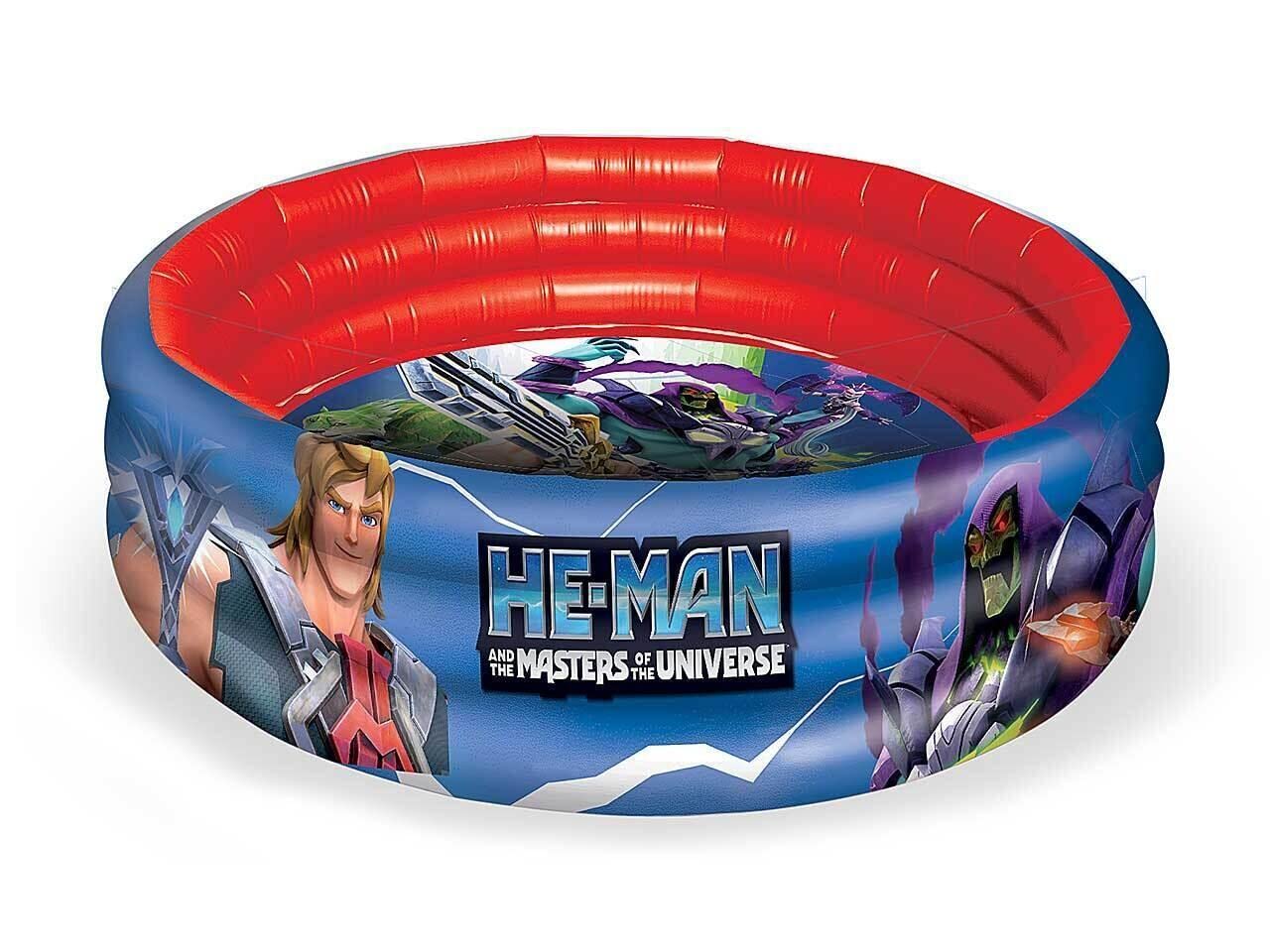 Grandi Giochi He-Man Inflatable Swimming Pool with 3 Rings, Size 90 cm, HE00102