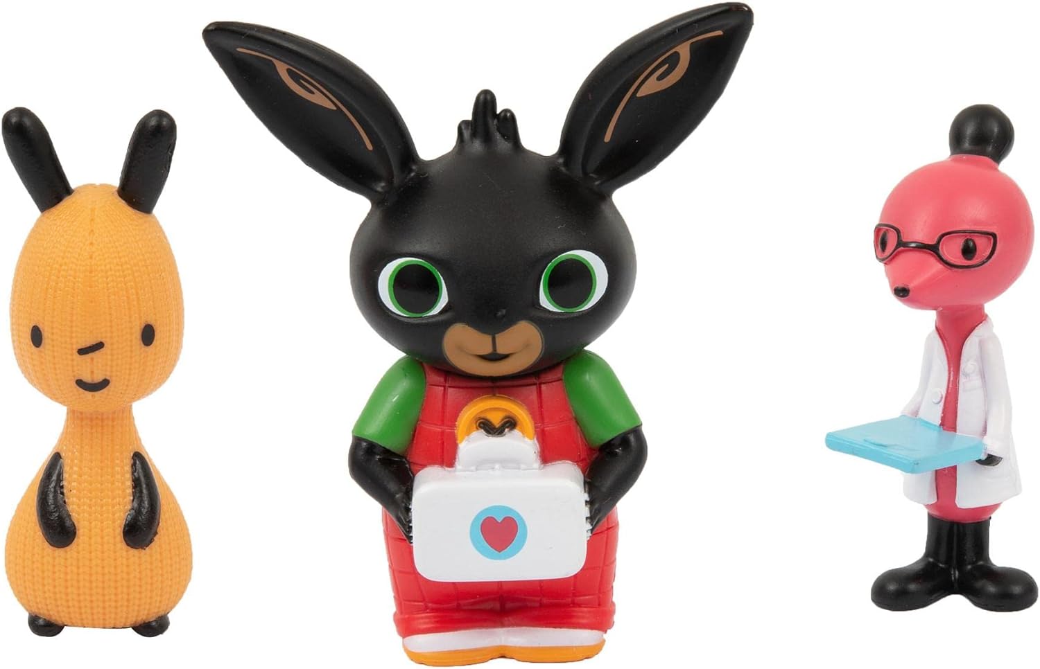 Giochi Preziosi Bing Set of 3 Mini Characters Bing, Flop and Doctor Molly, Bright Colors and Right Size for the Hands of the Little Ones, for Baby Starting from 18 Months, BNG41000, multi