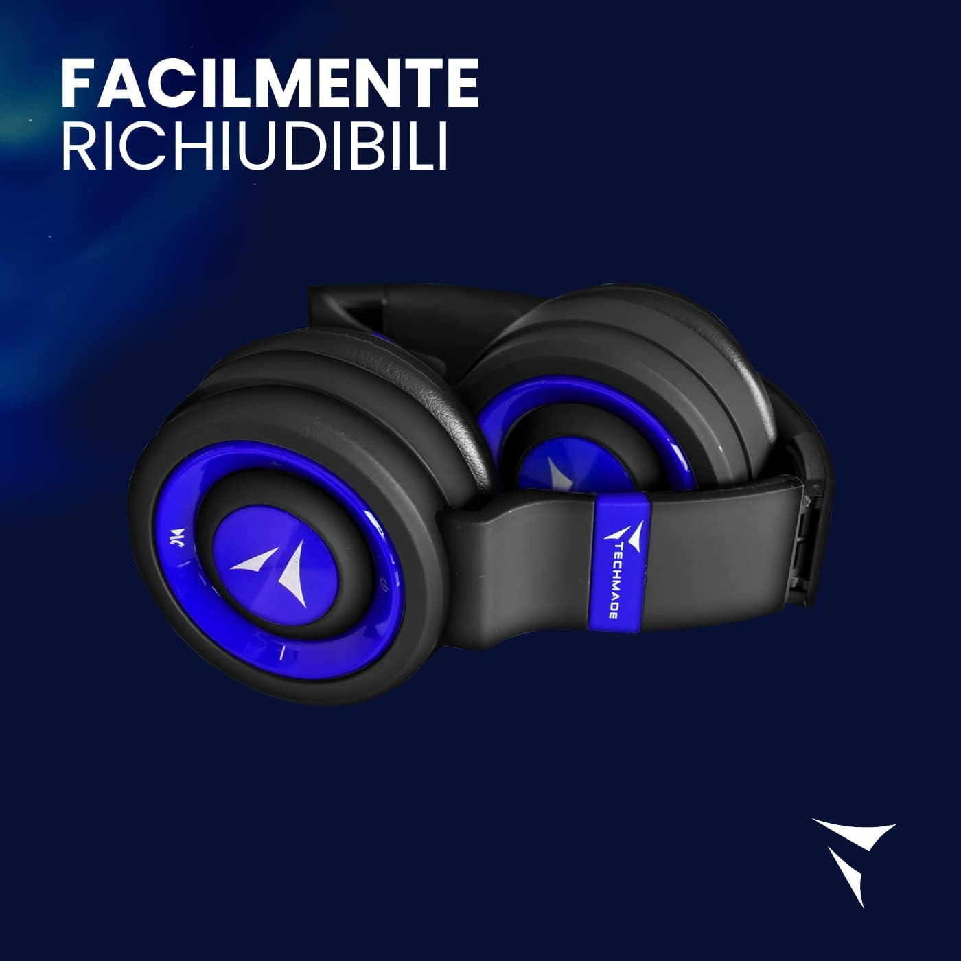 Techmade Wireless Headphones Blue