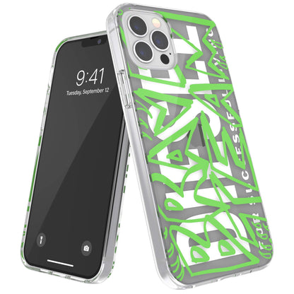 Diesel Designed for iPhone 12 / iPhone 12 Pro 6.1 Case, Clear Snap Case, Shockproof, Drop Tested Protective Cover with Raised Edges, Black/Green iPhone 12/iPhone 12 Pro Black/Green