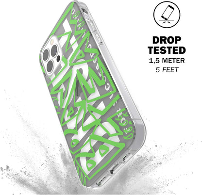 Diesel Designed for iPhone 12 / iPhone 12 Pro 6.1 Case, Clear Snap Case, Shockproof, Drop Tested Protective Cover with Raised Edges, Black/Green iPhone 12/iPhone 12 Pro Black/Green