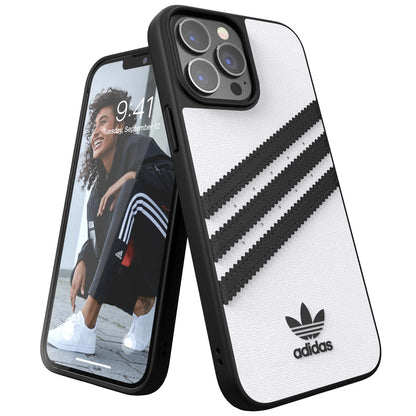 adidas Compatible with iPhone 13 Pro Max 6.7" Case, Original Shaped Case, Protective Case, White & Black white / black