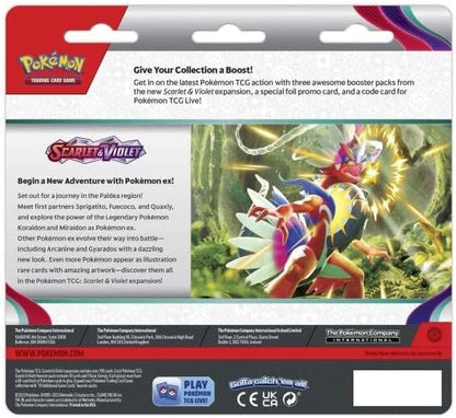 Pokémon TCG - Scarlet and Purple - Blister Pack of 3 Arcanin & Oyacata Boosters (1 Random Pack