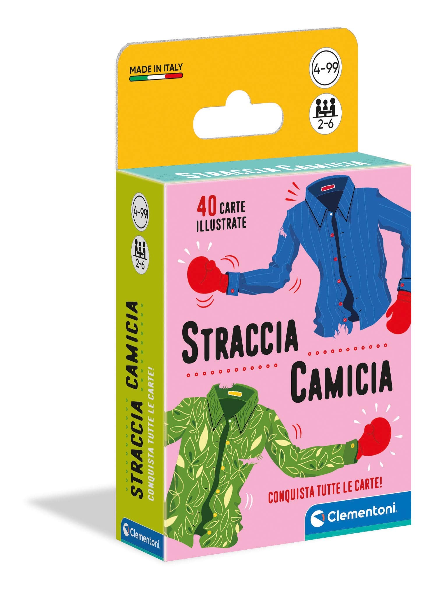 Clementoni - Straccia Camisa Barco, Cartas de Juego para niños, 2 – 6 Jugadores, 4 años +, Multicolor, 16298