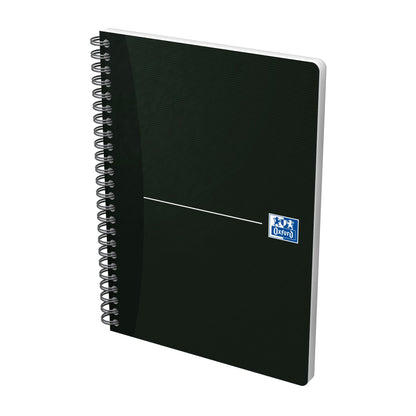 Oxford Spiral Notebook A5, Squared, 180 Pages, Smart Black/Black, Pack of 5