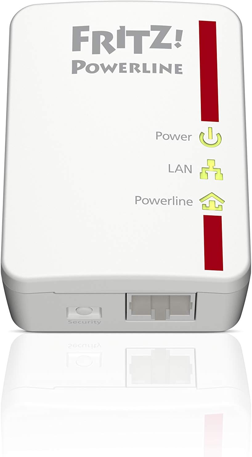 AVM Fritz!Powerline 510E Set International Power Line Network Adapter/Extender, PLC, Compatible IEEE P1901, 500Mbps, 1 Fast Ethernet LAN Port, White