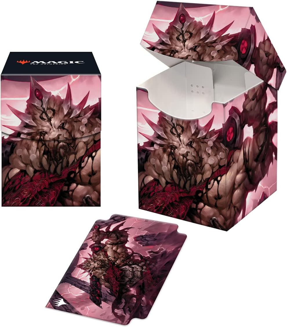 Ultra Pro - March of the Machine 100+ Deck Box ft. Brimaz, Blight of Oreskos for MTG, Store & Protect Gaming Cards, Valuable Trading Cards, Self Locking Lid, Store 100 Double Sleeved Cards