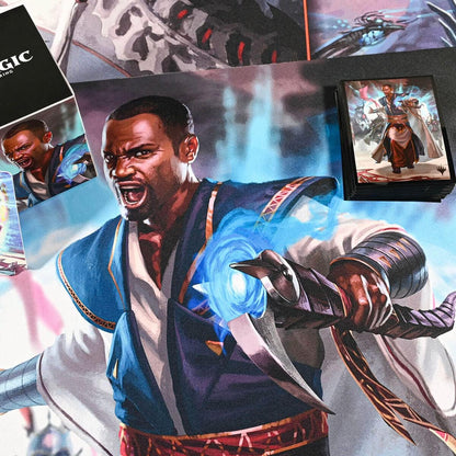 Ultra Pro - March of the Machine 100+ Deck Box ft. Teferi Akosa of Zhalfir for MTG, Store & Protect Gaming Cards, Valuable Trading Cards, Self Locking Lid, Store 100 Double Sleeved Cards