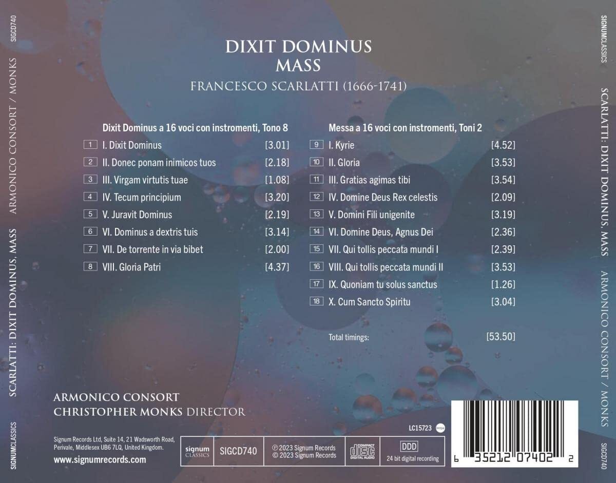 Francesco Scarlatti: Dixit Dominus/Mass